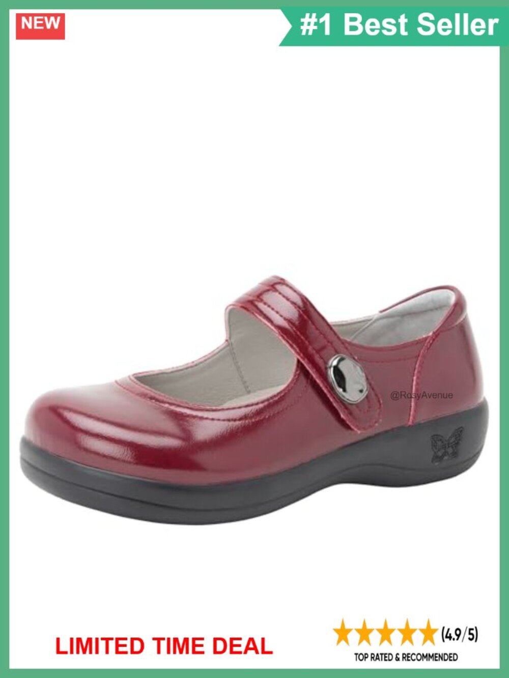 Mary Jane Slip-On Clog Faux Leather Vegan Comfort Arch Support